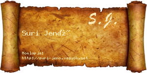 Suri Jenő névjegykártya
